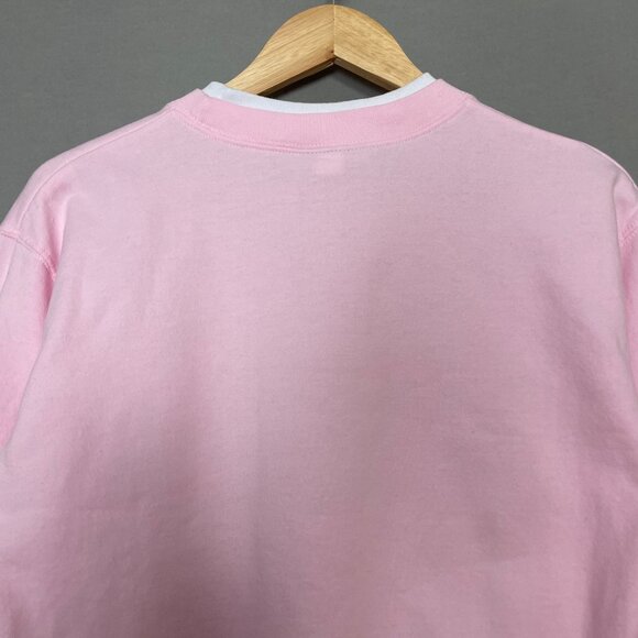 Christmas Sweatshirt Pink Embroidered Trees Women Size Small Festive Holiday Top - Picture 5 of 12